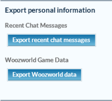 Woozworld Help Account And Safety How To Request My Personal Data